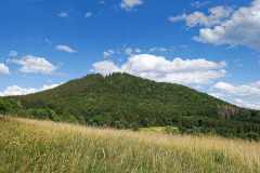 Die alte Grimme in Elkeringhausen, Winterberg, mit Bergwiese im Vordergrund