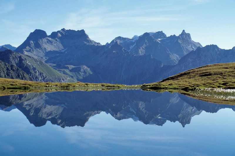 Bergsee am Col de Chaleby (2653 m) [September 1999, Restauration von Kleinbild-Dia]