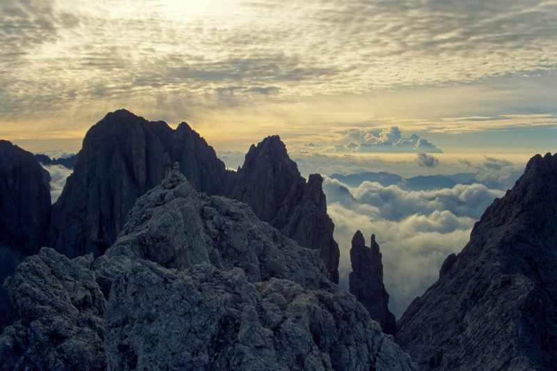Auf der Cima di Val di Roda (2791 m) [August 1994, Restauration von Kleinbild-Dia]
