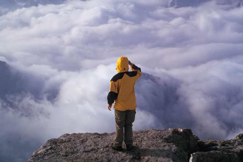 Blick auf das Wolkenmeer [August 1997, Restauration von Kleinbild-Dia]