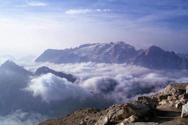 Marmolata im Morgenlicht [August 1997, Restauration von Kleinbild-Dia]
