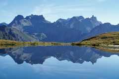 Bergsee am Col de Chaleby (2653 m) [September 1999, Restauration von Kleinbild-Dia]