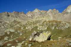 Blick auf Mont Pisonet (3205 m) am Morgen [September 1999, Restauration von Kleinbild-Dia]
