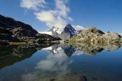 Bergsee mit Testa del Rutor (3486 m) [September 1999, Restauration von Kleinbild-Dia]