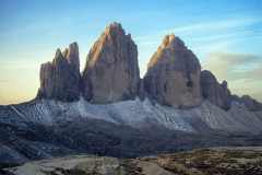 Drei Zinnen im Abendlicht [September 1994, Restauration von Kleinbild-Dia]